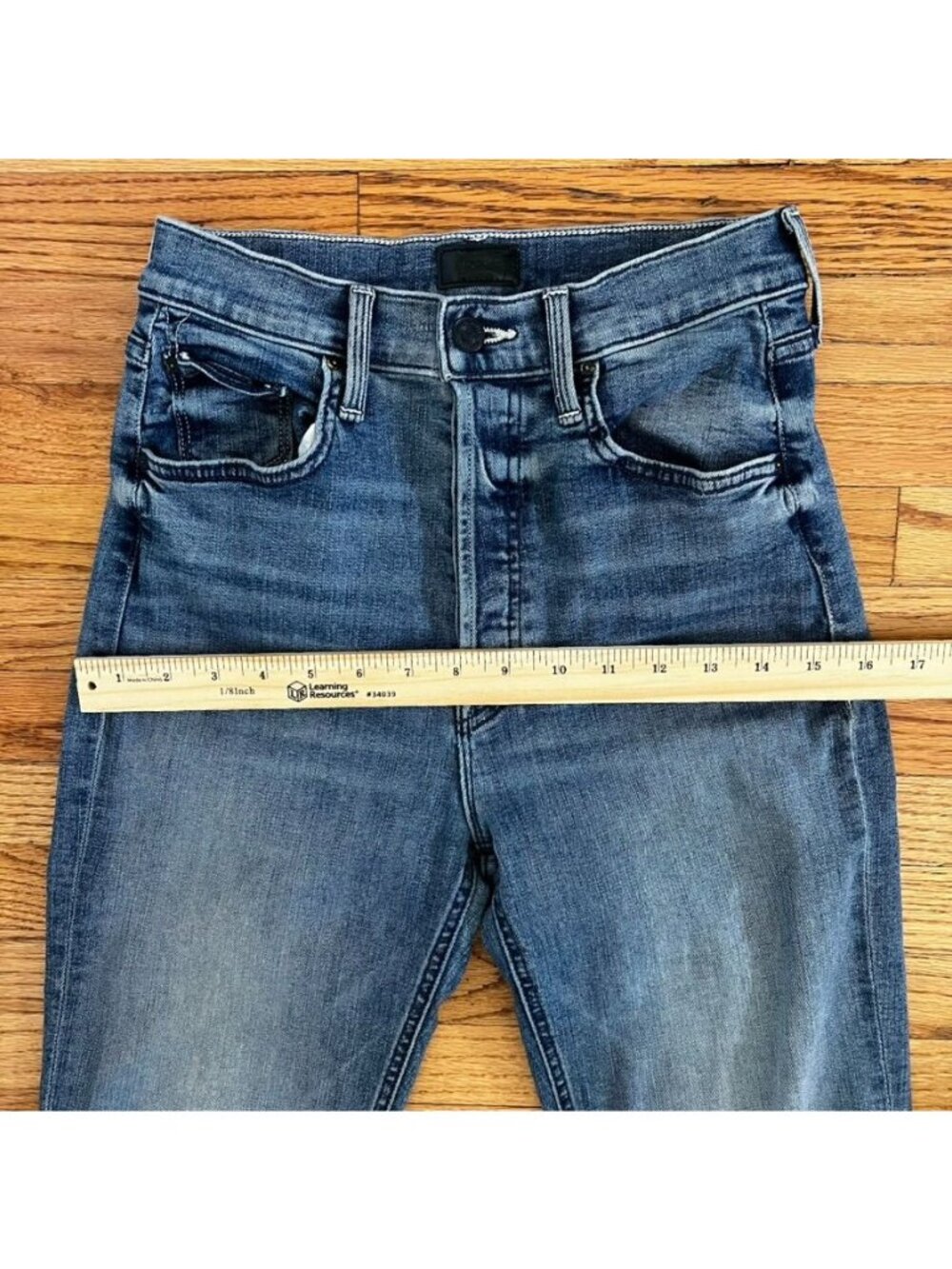 Mother Jeans Women's 27R Tripper Ankle Fray High-Rise Button Fly Raw Hem - Picture 9 of 16